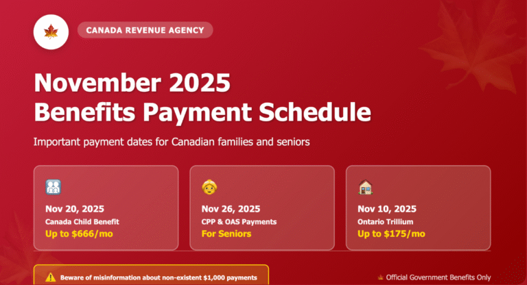 CRA Benefits Payment Dates for November 2025 Your Complete Guide to CCB, CPP, OAS, and More