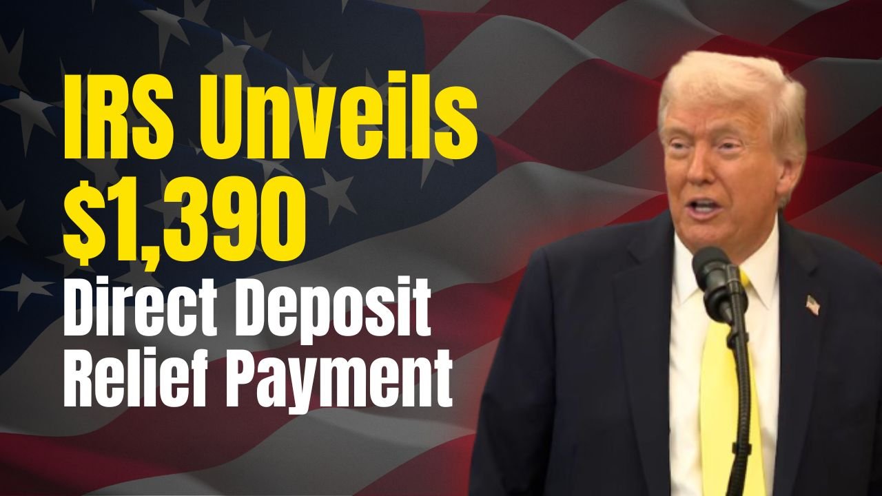 IRS Unveils $1,390 Direct Deposit Relief Payment Coming in November 2025